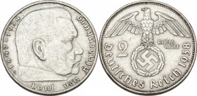 Germany. Third Reich. 2 Reichsmark 1938 (25mm, 8.00g). Good VF