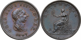 Great Britain, George III. Æ Half Penny 1807 (29mm, 9.40g). Good VF