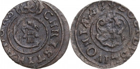 Livonia. Kristina of Sweden (1632-1654). BI Solidus (15mm, 0.50g). Near VF