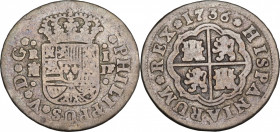 Spain, Felipe V (1700-1746). AR Real 1736 (21mm, 2.50g). Good Fine