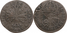 Switzerland, Frederick William II of Prussia (1786-1797). 1 Kreuzer 1790 (22mm, 1.50g). Near VF