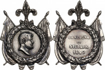 Italy, Napoli. Ferdinando II di Borbone (1830-1859). Medal 1849, Campagna di Sicilia (37x27mm, 17.60g). VF

Tooled