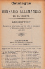 Ciani L., Catalogue des Monnaies Allemandes de la Guerre. 20pp, 2 b/w plates. Softcover. French text