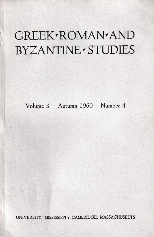 Otis B., The Unity of the Seven Against Thebes. Reprinted from "Greek, Roman and...