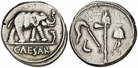 (49 a.C.). Julio César. Denario. (Spink 1399) (S. 49) (Craw. 443/1). 3,62 g. MBC+.