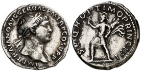 (103-111 d.C.). Trajano. Denario. (Spink falta) (S. 63) (RIC. 114). 3,12 g. MBC.