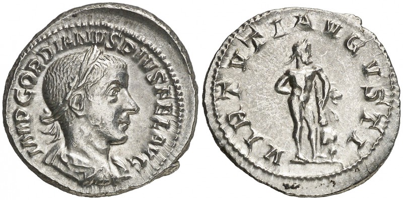 (241 d.C.). Gordiano III. Denario. (Spink 8684) (S. 403) (RIC. 116). 2,85 g. EBC...