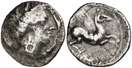 Emporiton (San Martí d'Empúries). Dracma. (FAB. tipo 1108) (ACIP. p. 32-34). 4,44 g. Contramarca en anverso. BC/BC+.
