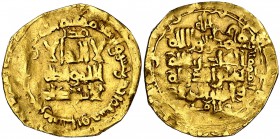 AH 411. Gaznavidas del Afganistan. Mahmud. Nishabur. Dinar. (S.Album 1606) (Mitchiner W. of I. 758 sim). 2,88 g. Citando al Califa de Bagdad al-qadir....