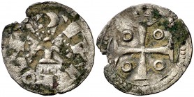 Ramon Berenguer III (1096-1131). Barcelona. Diner. (Cru.V.S. 31.4) (Cru.C.G. 1839a). 0,84 g. Cospel algo faltado. Rara. (MBC-).