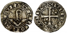 Ermengol VIII (1184-1209). Agramunt. Diner. (Cru.V.S. 119) (Cru.C.G. 1935a). 0,58 g. Leves defectos de cospel. MBC-.