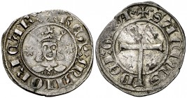 Sanç de Mallorca (1311-1324). Mallorca. Dobler. (Cru.V.S. 547) (Cru.C.G. 2515b). 1,77 g. Cospel algo faltado. MBC-/MBC.