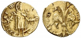 Ferran I (1412-1416). Mallorca. Mig florí. (Cru.V.S. 759) (Cru.Comas 74, indica 4 ejemplares en colecciones particulares) (Cru.C.G. 2810 var). 1,71 g....