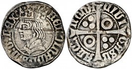Ferran II (1479-1516). Barcelona. Croat. (Cru.V.S. 1139) (Cru.C.G. 3068a). 2,84 g. MBC-.