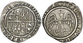 Ferran II (1479-1516). Sicilia. Mig tari. (Cru.C.G. 3159, mismo ejemplar) (Cru.V.S, mismo ejemplar). 1,71 g. Ex Colección Crusafont 27/10/2011, nº 155...
