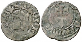 Ferran II (1479-1516). Aragón. Dinero jaqués. (Cru.V.S. 1307 var) (Cru.C.G. 3207c). 0,67 g. Sin S en anverso. Ex Colección Ègara vol. II 26/04/2017, n...