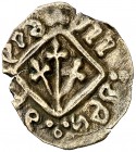 (s. XV). Lleida. Pugesa incusa. (Cru.C.G. 3761 var) (Cru.L. 1754 var). 0,35 g. Latón. GE. Cospel faltado. Limpiada. Rara. (MBC).