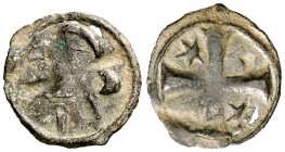 Alfonso I (1109-1126). (AB. tipo pág. 19 y 20). 0,15 g. Dinero recortado para circular como óbolo. (MBC-).