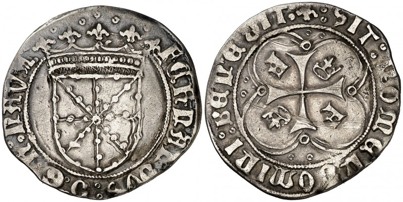 Fernando I (1512-1516). Navarra. Ral. (Cru.V.S. 1317.13 var) (Cru.C.G. 3221c var...