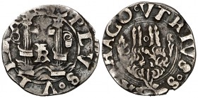 s/d. Carlos I. Nàpols. IBR. Cinquina. (Vti. 261) (MIR. 151/7). 0,56 g. AR. Escasa. MBC-.