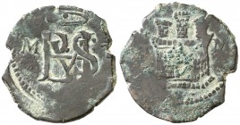 s/d. Felipe II. Toledo. 1 blanca. (Cal. 888) (J.S. A-279). 1,48 g. BC+/MBC-.