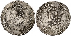 s/d. Felipe II. Nápoles. (IBR). 1 tari. (Vti. 332) (MIR. 162). 5,92 g. MBC-/MBC.