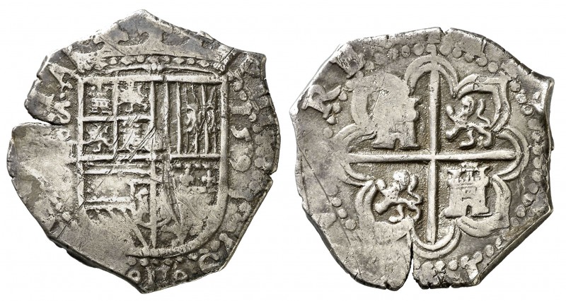 1591. Felipe II. Sevilla. C. 4 reales. (Cal. 400). 13,54 g. Único año de este en...