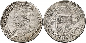 1563. Felipe II. Nimega. 1/2 escudo. (Vti. 994) (Vanhoudt 267.NIJ). 16,56 g. MBC-/MBC.