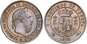 1875. Carlos VII, Pretendiente. Oñate. 5 céntimos. (Cal. 10). 4,78 g. MBC+.