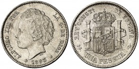1893*1893. Alfonso XIII. PGL. 1 peseta. (Cal. 39). 4,92 g. MBC.