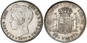 1899*1899. Alfonso XIII. SGV. 1 peseta. (Cal. 42). 4,94 g. EBC-.