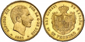 1881*1881. Alfonso XII. MSM. 25 pesetas. (Cal. 14). 8,06 g. EBC.