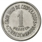 Torredembarra. Cooperativa Unió de Cooperadors. 5, 10 céntimos, 1, 2 y 5 pesetas. (AL. 2541 a 2545). Lote de 5 monedas. MBC-/MBC.