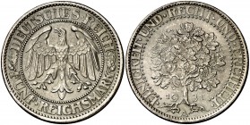 1931. Alemania. República de Weimar. A (Berlín). 5 marcos. (Kr. 56). 25,06 g. AG. Leves marquitas. Escasa. EBC.