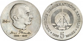 1983. Alemania Oriental. 5 marcos. (Kr. 91). 11,84 g. CU-NI. Escasa. S/C.