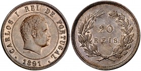 1891. Portugal. Carlos I. 20 reis. (Kr. 533). 12,13 g. CU. S/C-.