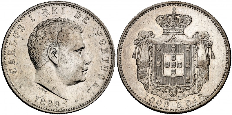1899. Portugal. Carlos I. 1000 reis. (Kr. 540). 24,88 g. AG. MBC+/EBC-.