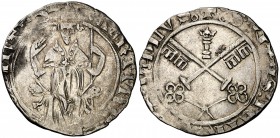Vaticano. Martín V (1417-1431). Aviñón. Carlino. (Muntoni 32). 2,06 g. AG. MBC.