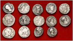 Lote de 14 denarios romanos. República e Imperio. Alguno con soldadura. RC/MBC-.