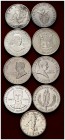 1907 a 1970. Filipinas. 1 peso (seis) y 1 piso (tres). Lote de 9 monedas diferentes, casi todas en plata. A examinar. MBC+/S/C.