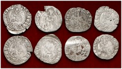 Francia. Lote de 8 hardi de plata del ducado de Aquitania. A clasificar. BC/MBC.