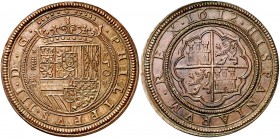 1612. Felipe III. Segovia. AR. Cincuentín. 125,45 g. Reproducción en bronce. EBC.