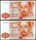 1980. 2000 pesetas. (Ed. E5). 22 de julio, Juan Ramón Jiménez. Pareja correlativa, sin serie. S/C-.