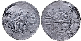 Bolesław III Krzywousty 1107-1138, Denar, Av.: Książę na tronie, napis: AVBISOLZA, Rv.: Krzyż, napis: DENAIVS.