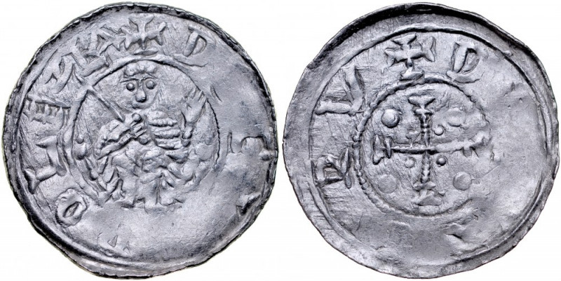 Bolesław III Krzywousty 1107-1138, Denar, Av.: Książę na tronie, napis: D..C OLE...