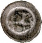 Pomorze Wschodnie, Świątopełk II Wielki 1217-1266, Brakteat guziczkowy, Av.: Gryf z podniesioną łapą, z jego tyłu lilia, RRR.