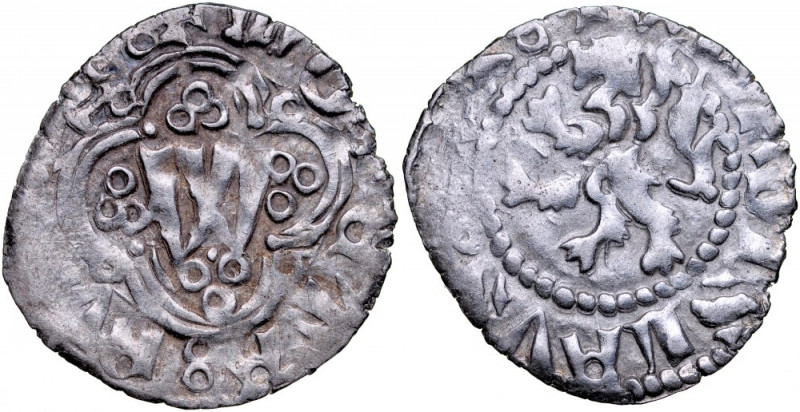 Władysław Opolczyk 1372-1379, Kwartnik ruski, Av.: Litera W w ornamencie, napis:...