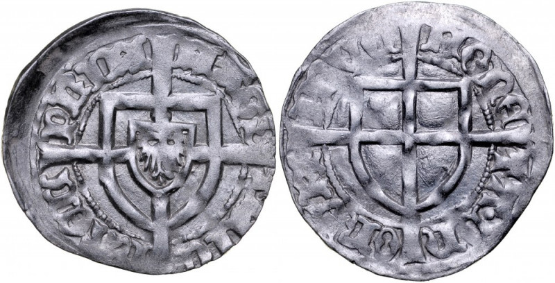 Michał Kuchmeister von Sterberg 1414-1422, Szeląg, Av.: Tarcza wielkiego mistrza...