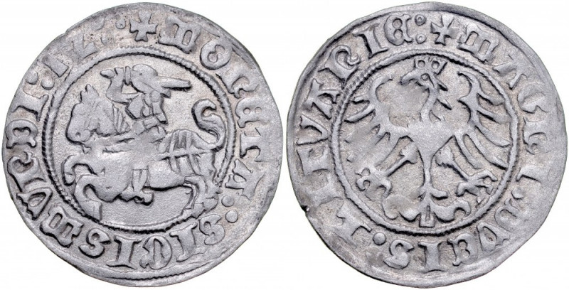 Zygmunt I Stary 1506-1548, Półgrosz 1512, Wilno. Kop. 3137,&nbsp; Gum. 507, deli...