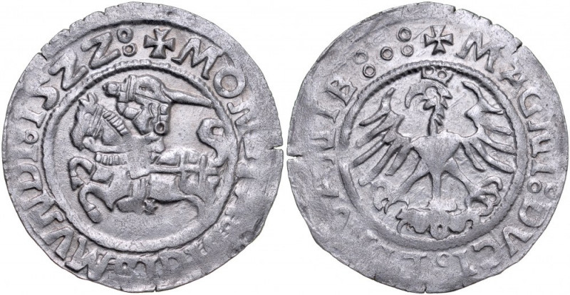 Zygmunt I Stary 1506-1548, Półgrosz 1522, Wilno. Kop. 3164, Gum. 512, ładna, poł...